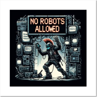 AI uprising: No Robots Allowed Posters and Art